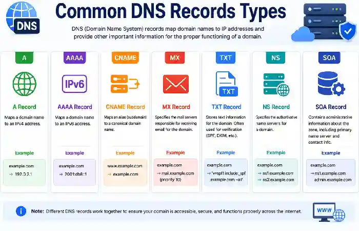 common dns records types