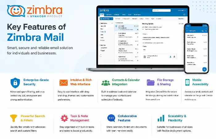 features of zimba mail