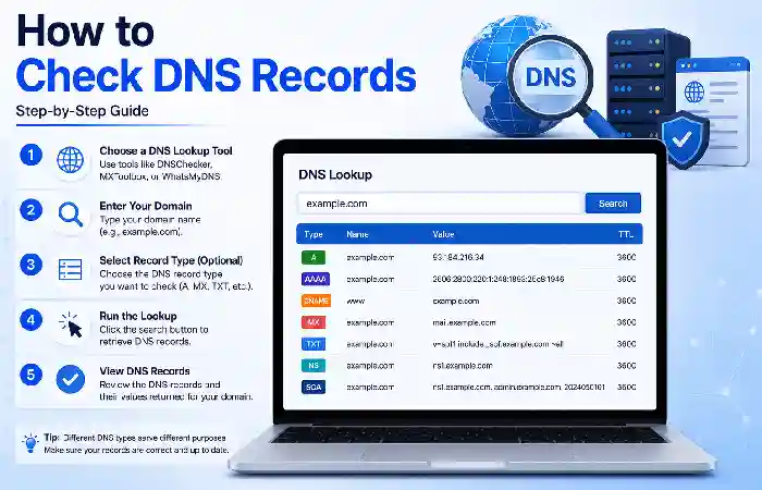 how to check dns records