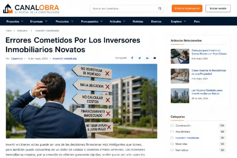 Https://Canalobra.com/Errores-Cometidos-Por-Los-Inversores-Inmobiliarios-Novatos: A Complete Guide to Avoid Costly Errors