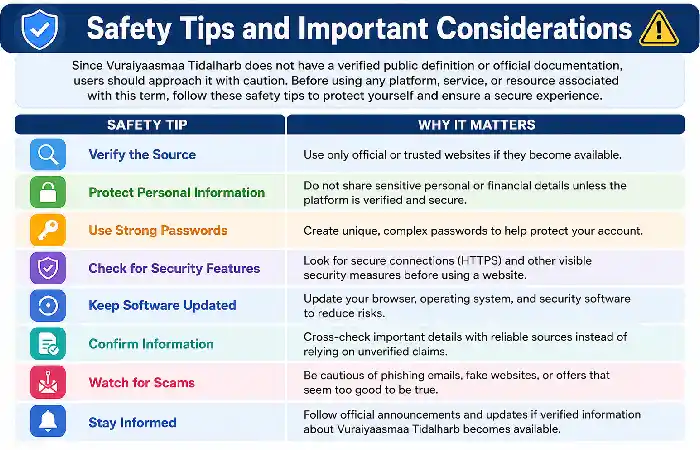 safety tips and important considerations