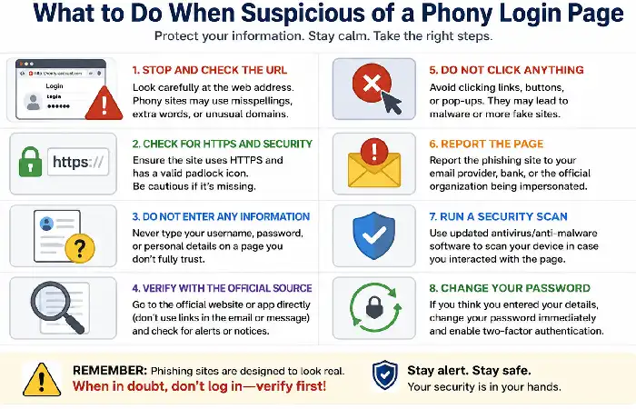 what to do phony login page