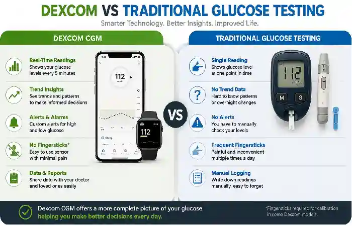 dexcom vs traditional glucose testing