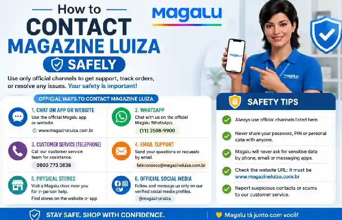 how to contact magazine luiza safely