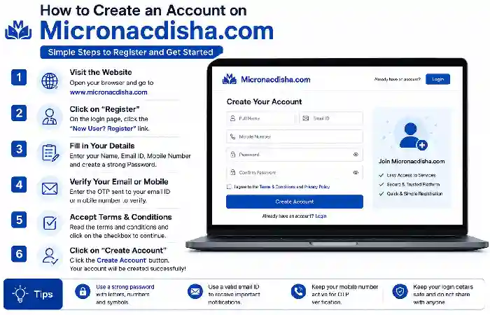 how to create an account on micronavdisha com