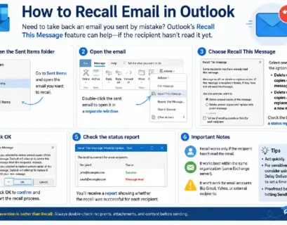 how to recall email in outlook