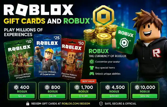 roblox gift cards and robux