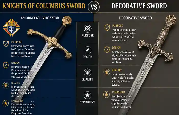 knights of columbus sword vs decorative sword